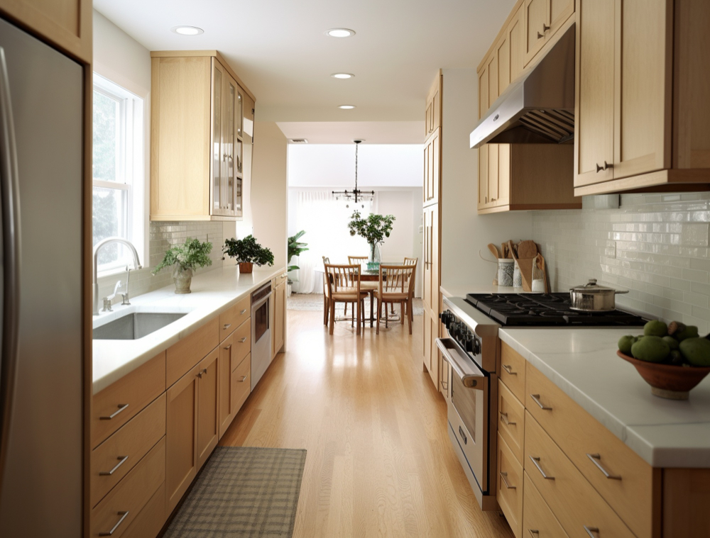 Rénovation de cuisine – Jérôme Dépannage Cuisine sur mesure en bois clair à Chabanais